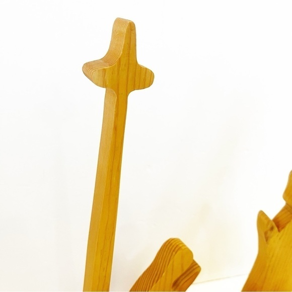 Hand Carved Wooden Nativity Set Simple Children Sunday School Christmas Kids - Picture 4 of 10